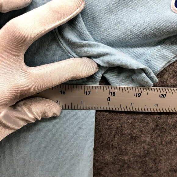 Champion T Shirt Mens Small S Light Blue Embroidered Retro Spellout Athleisure - Picture 9 of 9